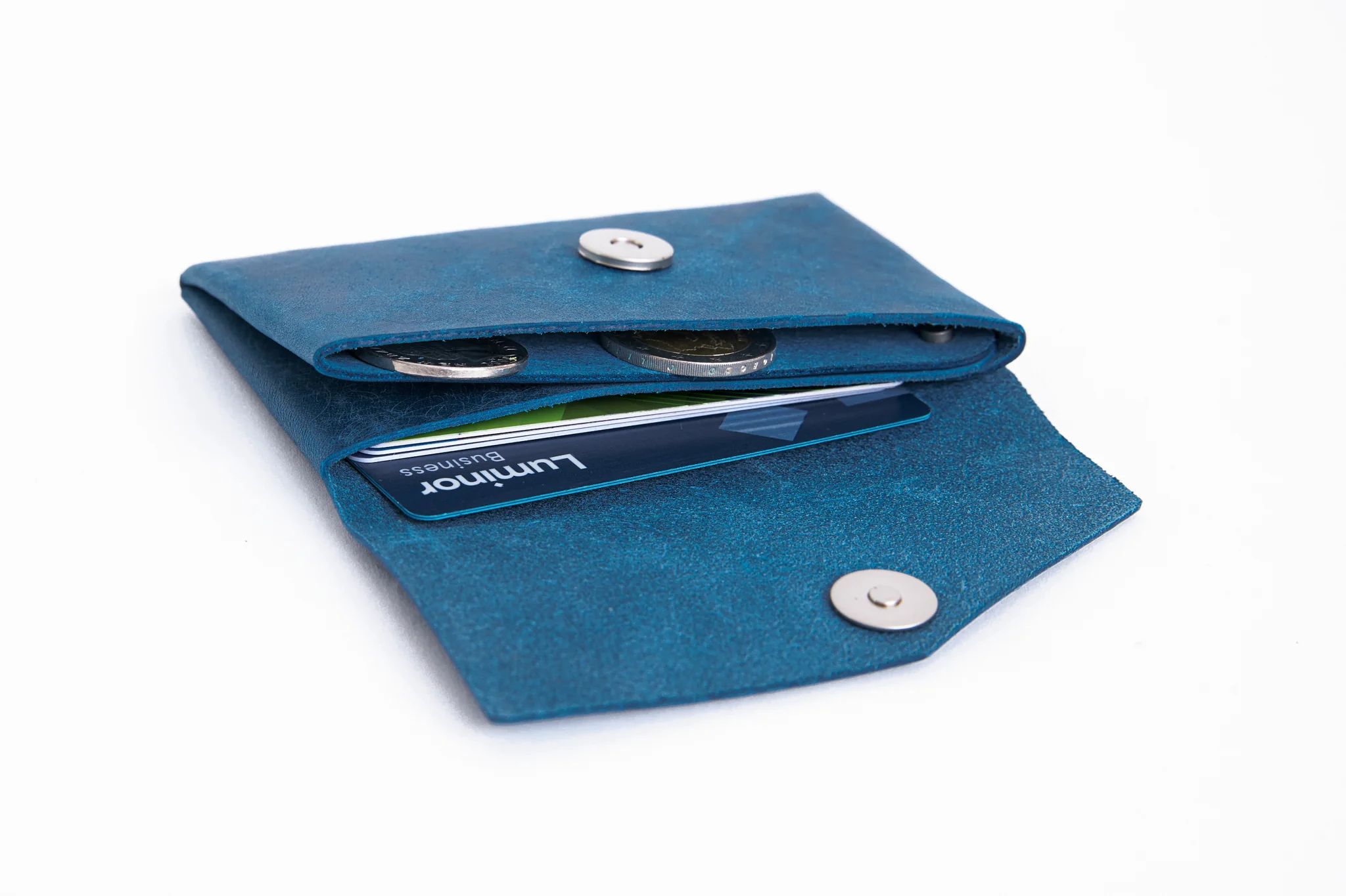Small Wallet with Coin Pocket/ Ocean Blue