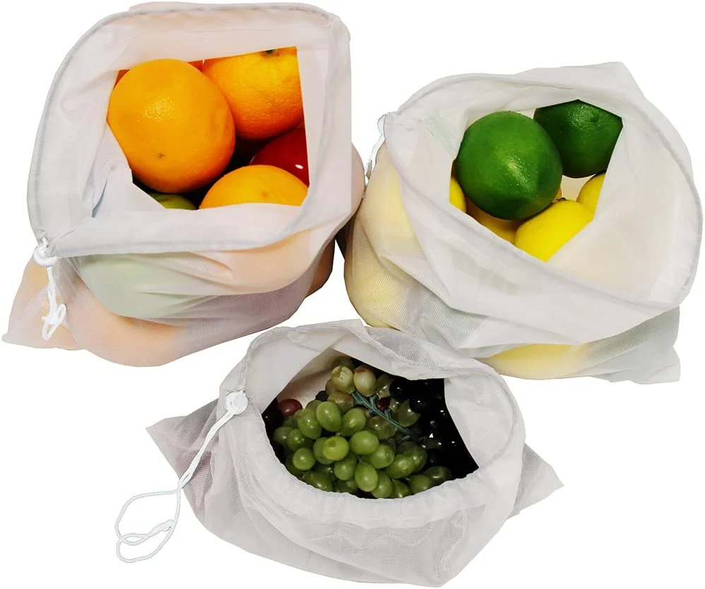 Mesh Produce Bags with Tare Weight on Bags