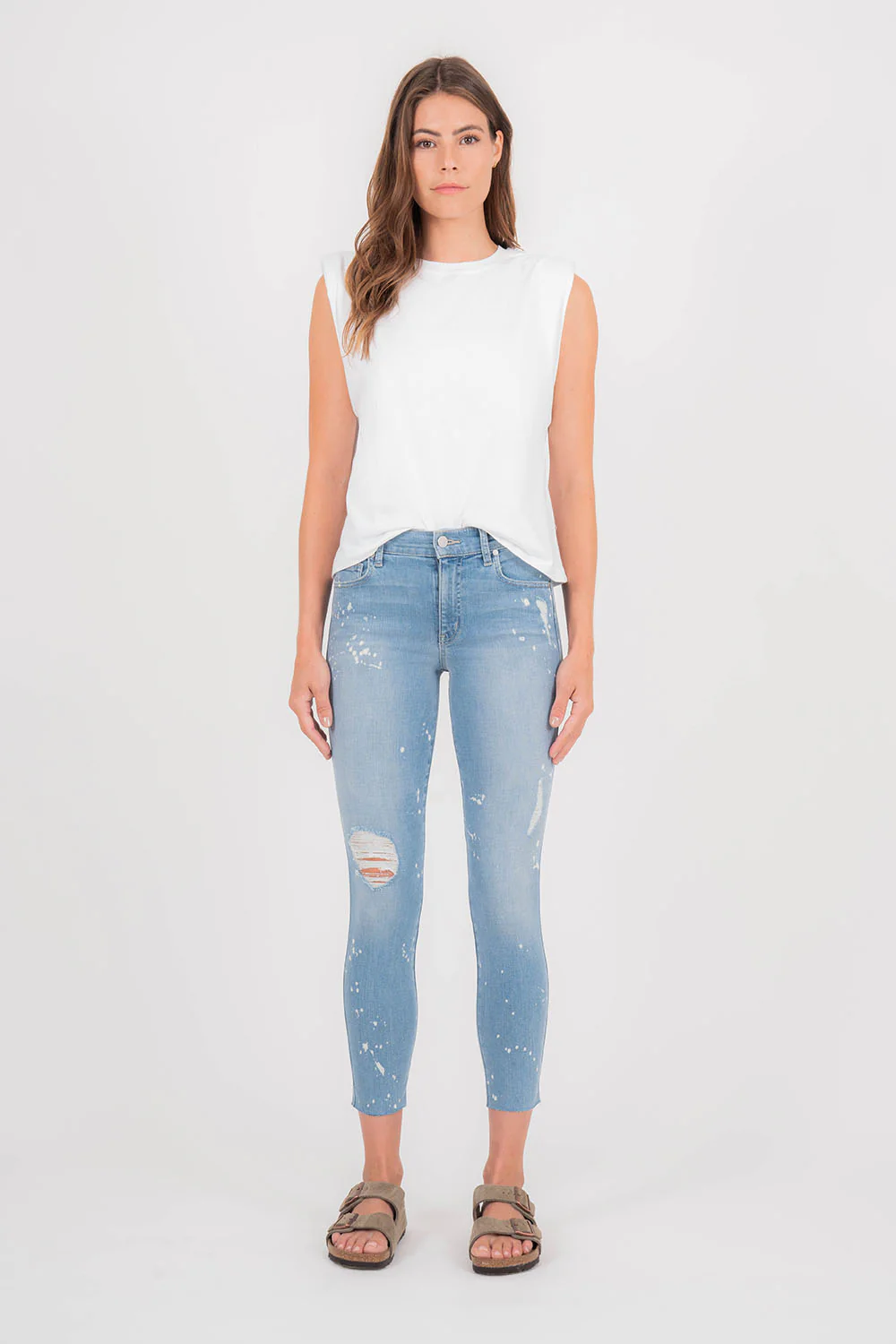Janie High Rise Raw Hem Skinny