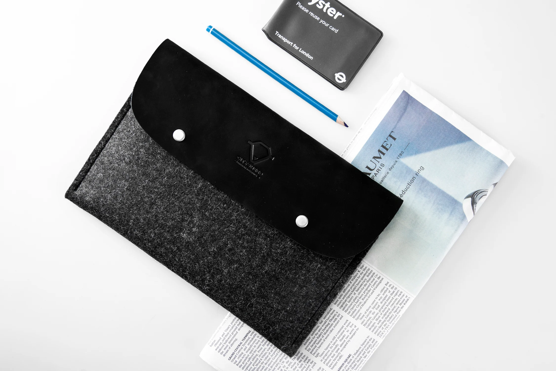 iPad Pro/ Air/ Mini Leather and Wool Felt case CARRY MORE/ Classy Black/