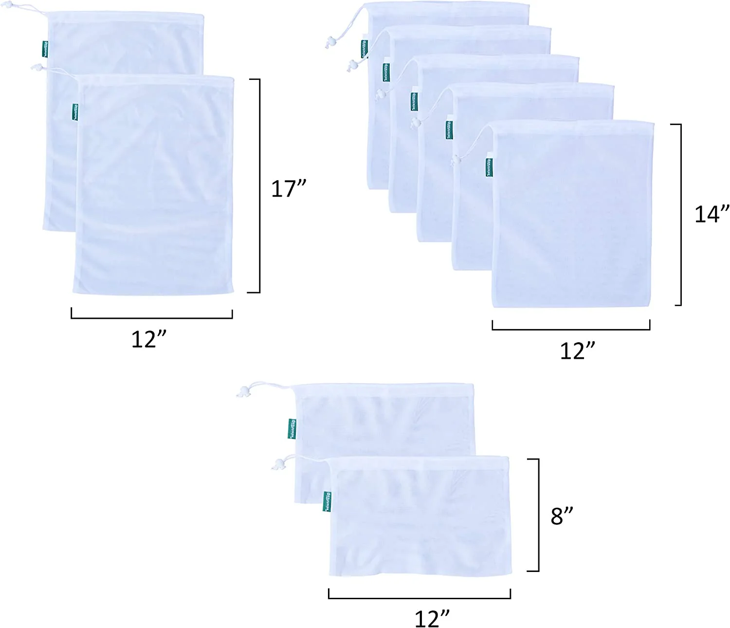 Mesh Produce Bags with Tare Weight on Bags