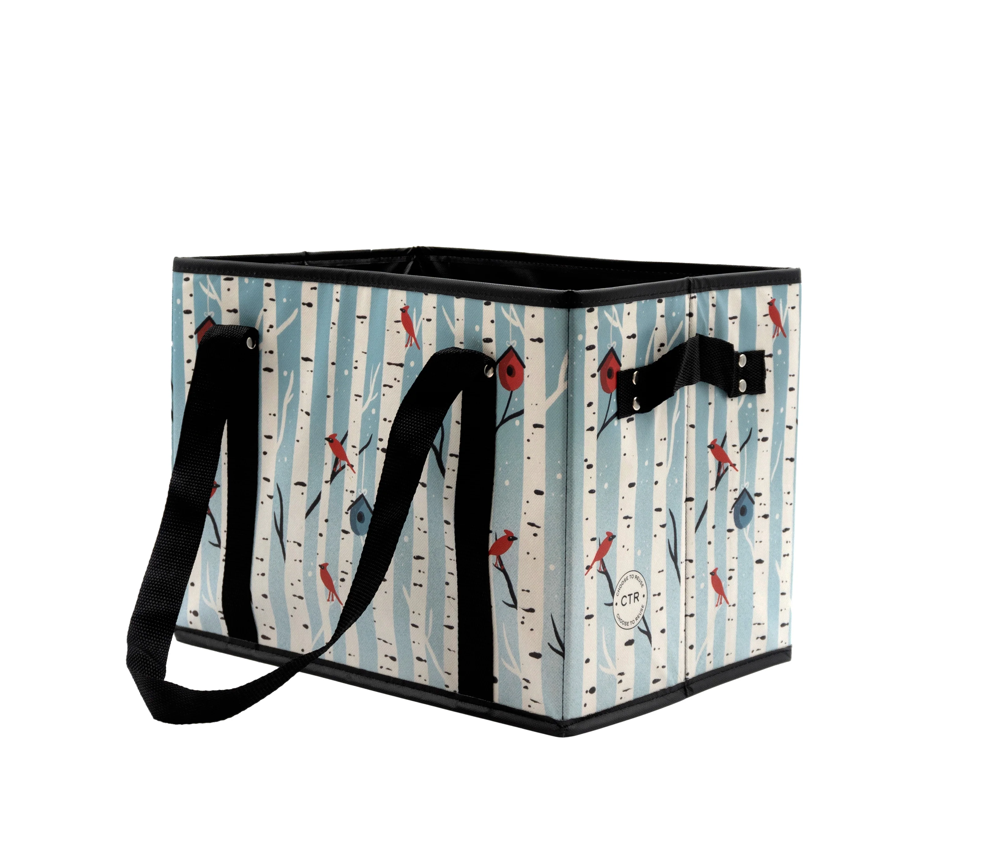 Box Tote in Birch Birds