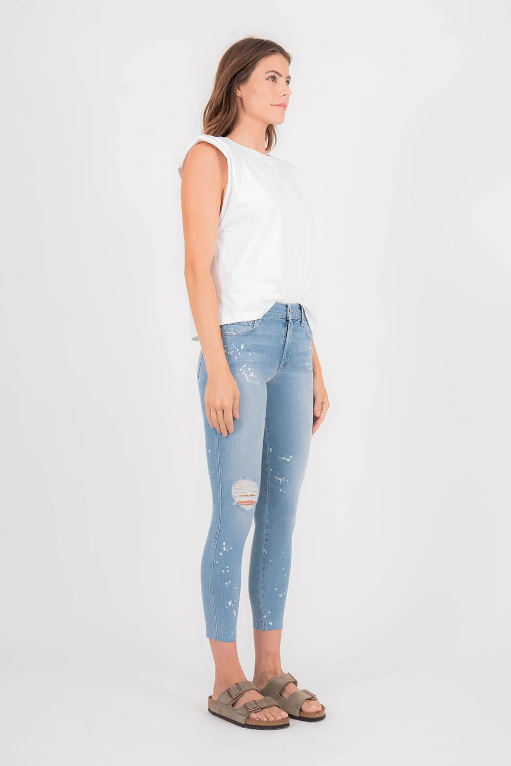 Janie High Rise Raw Hem Skinny