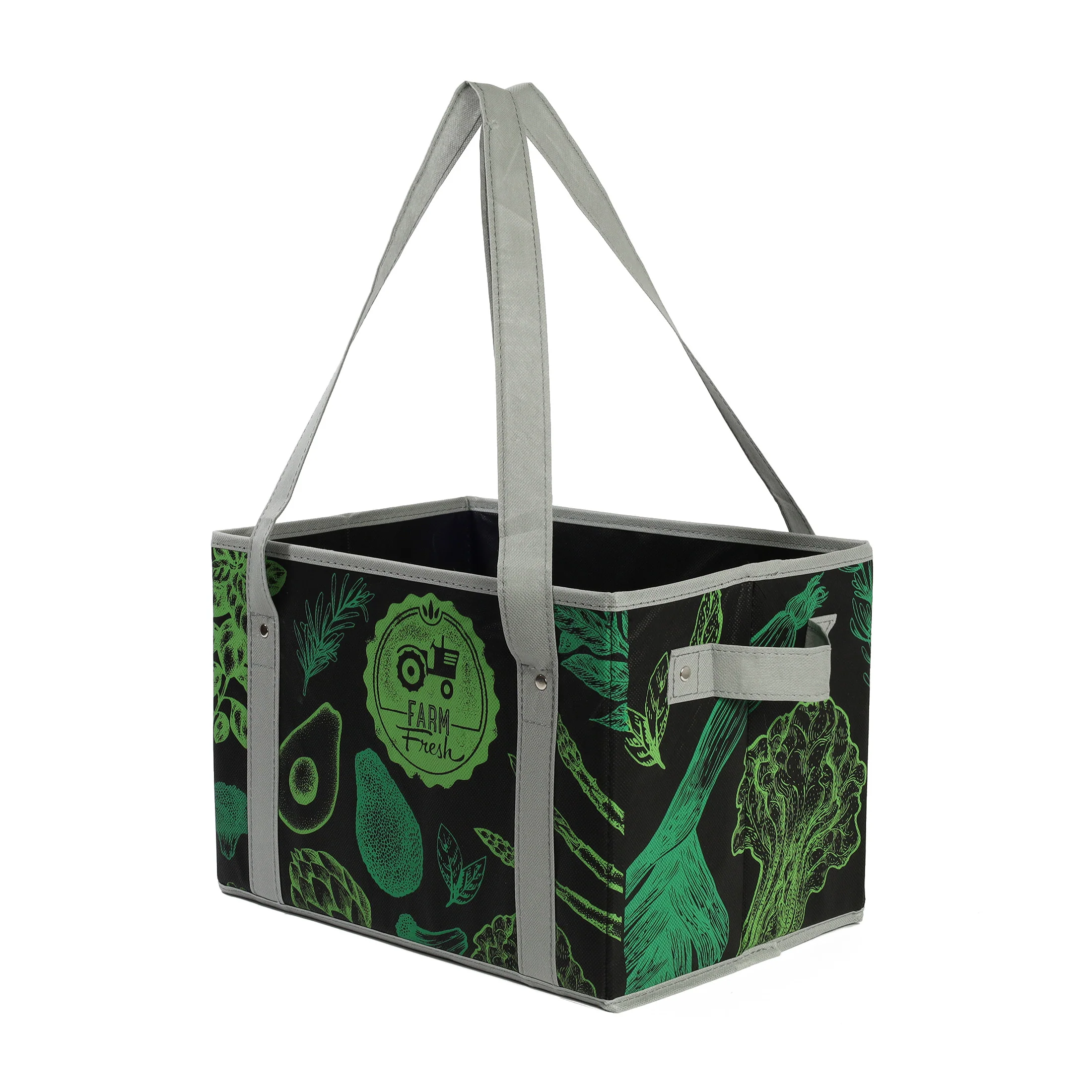 Box Tote in Fresh Greens