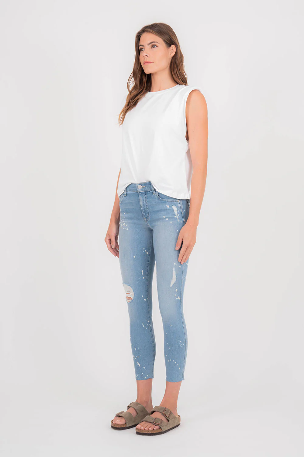 Janie High Rise Raw Hem Skinny