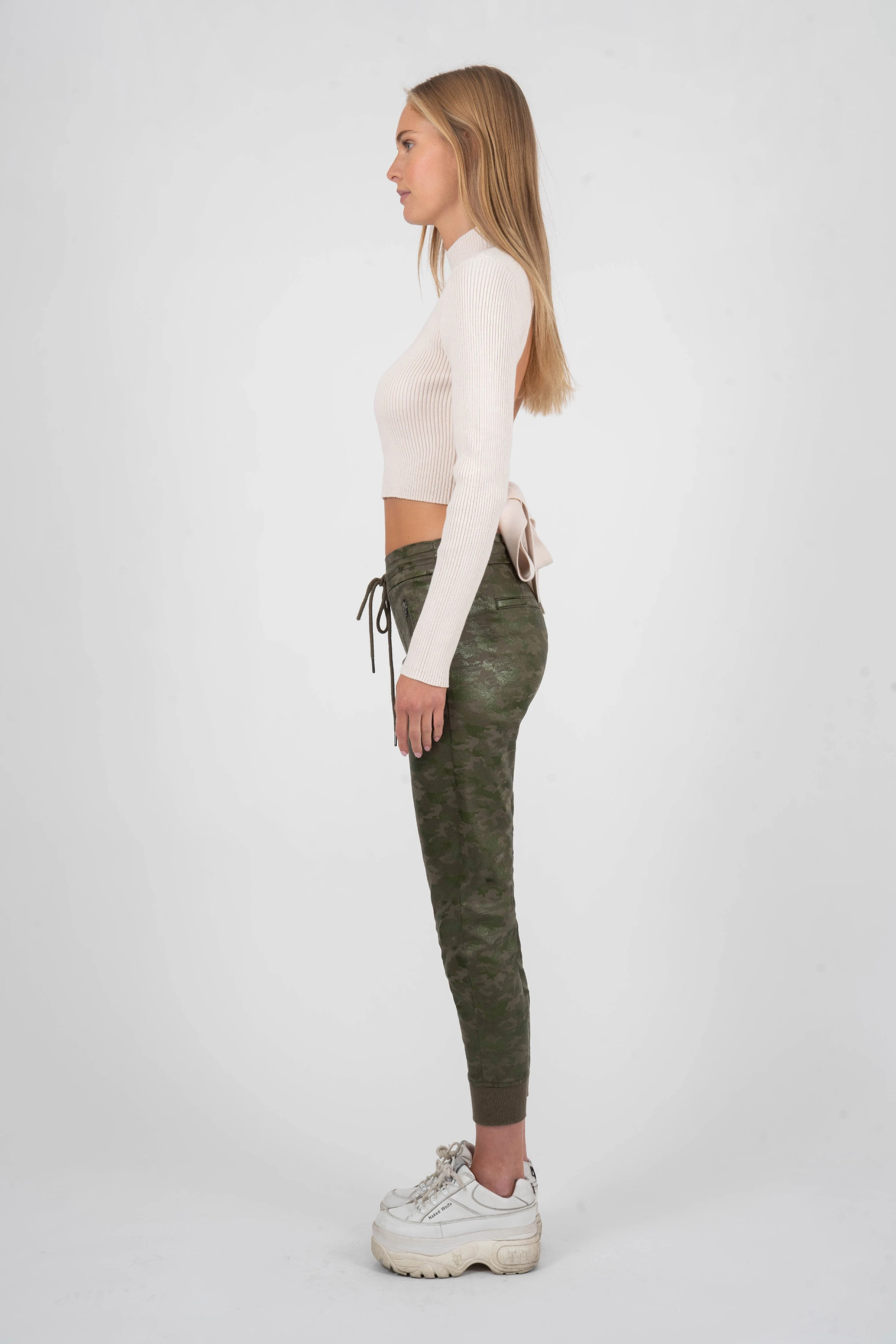 Jolie Glossed Camo Trek Pant