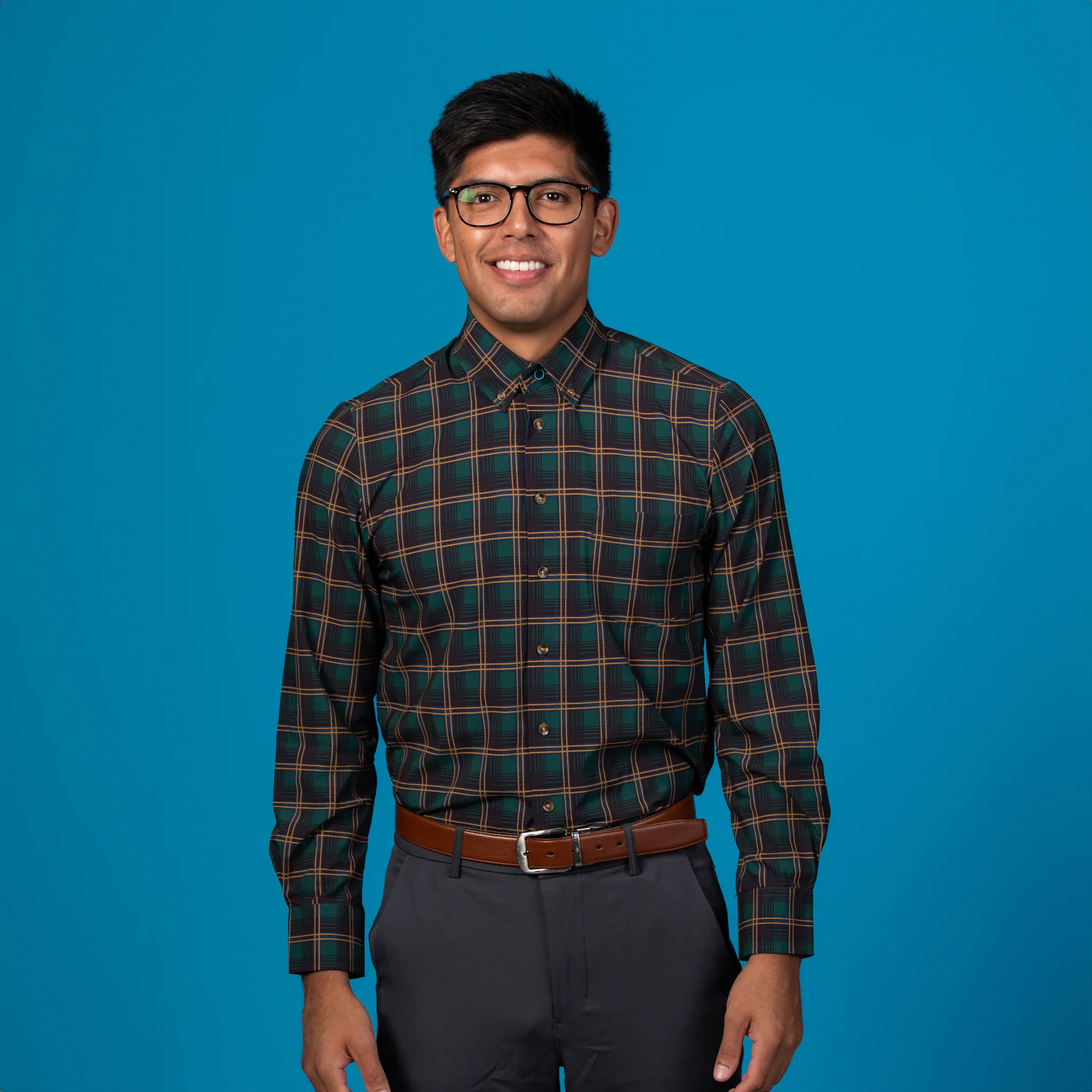 Range Shirt - Forest Green w/ Burnt Orange and Black Accent