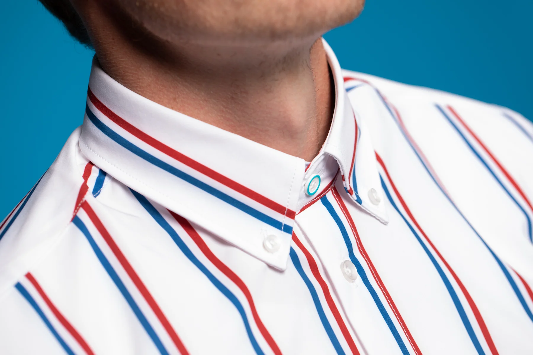 Range Shirt - White w/ Blue and Red Pinstripes