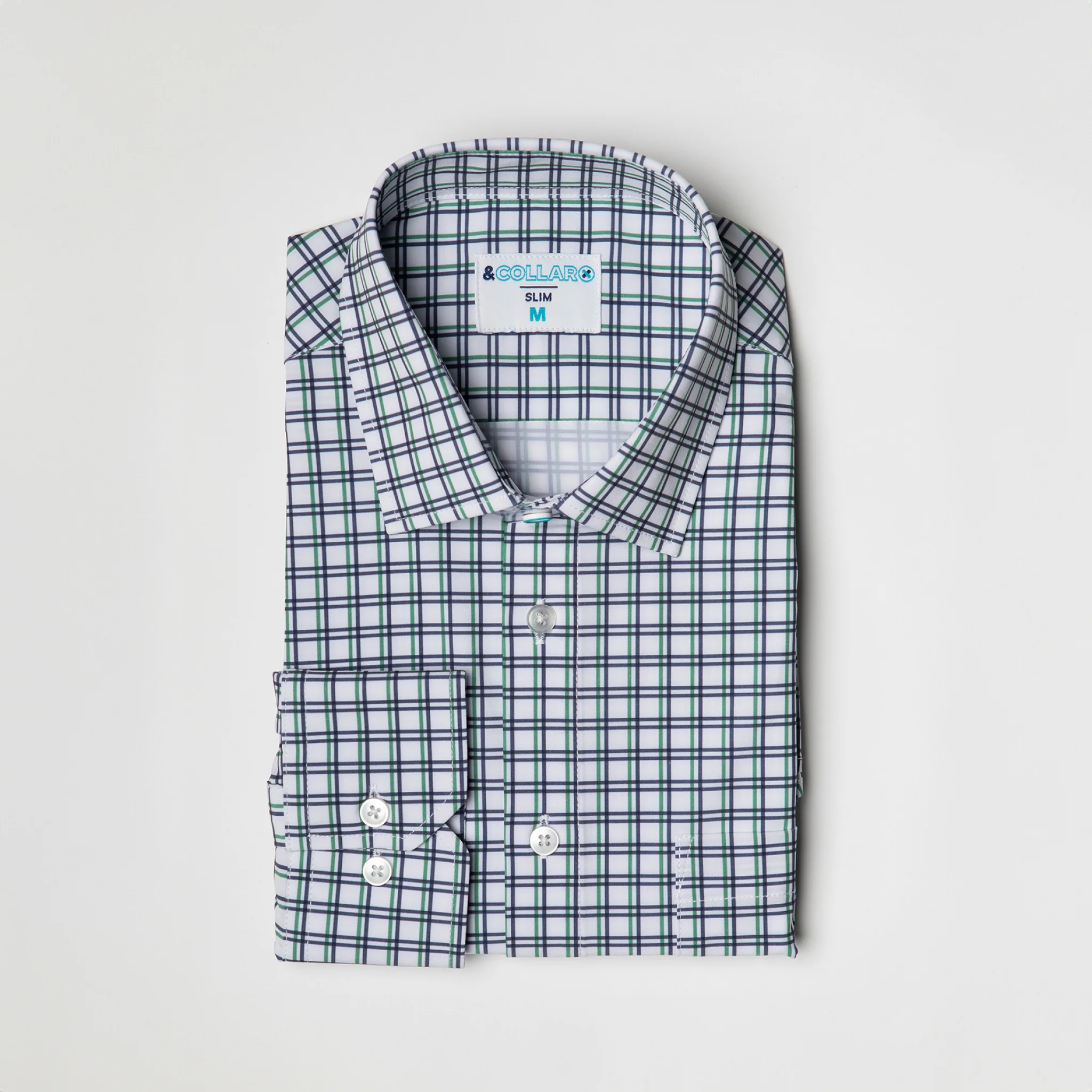 Range Shirt - White w/ Green and Purple Check