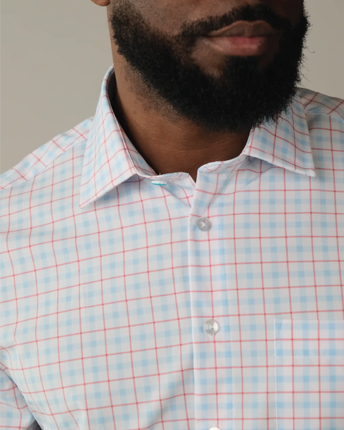 Range Shirt - White w/ Red and Blue Windowpane