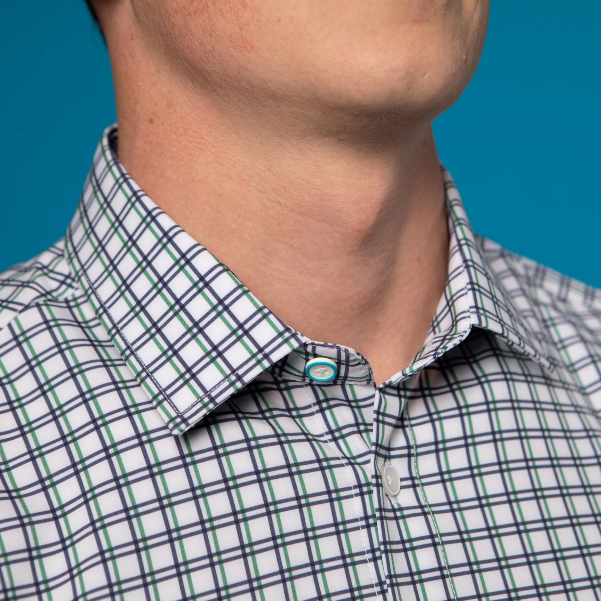 Range Shirt - White w/ Green and Purple Check