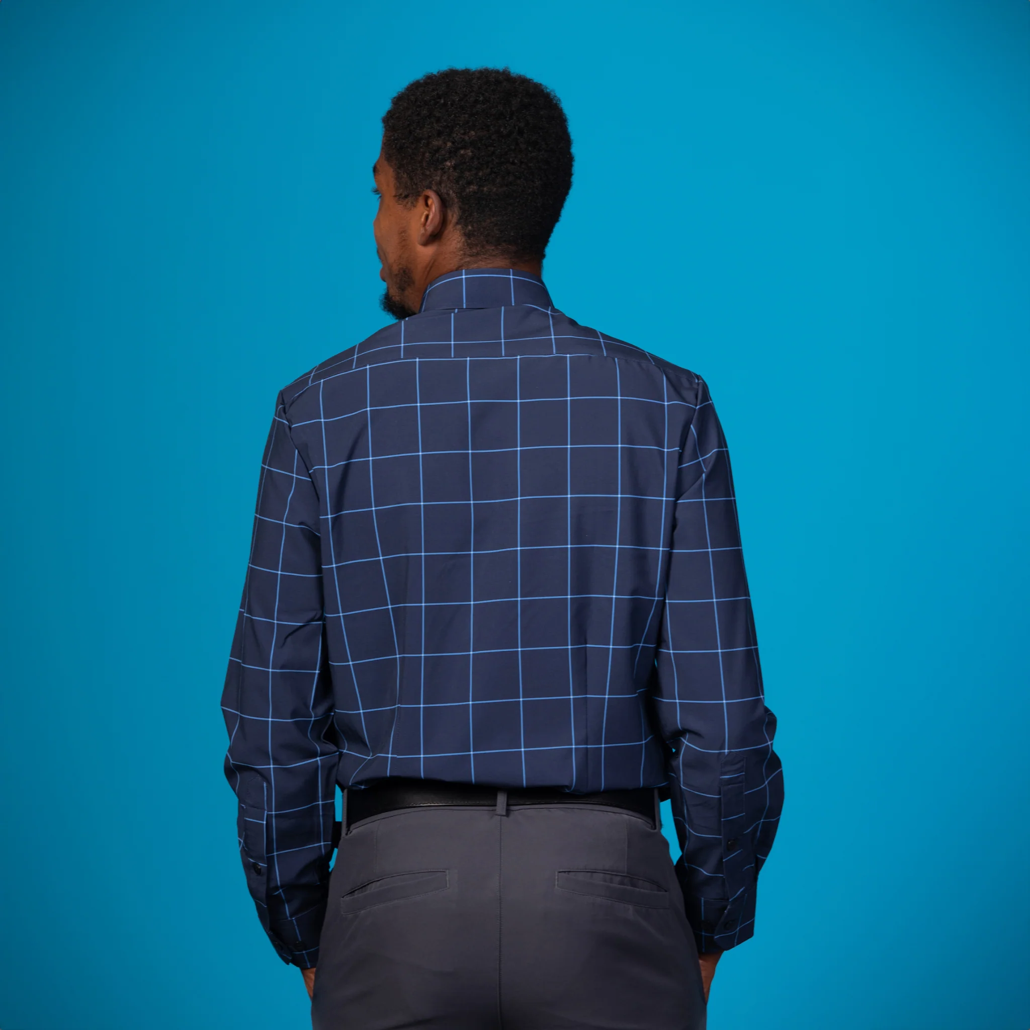 Range Shirt - Navy w/ Blue Windowpane