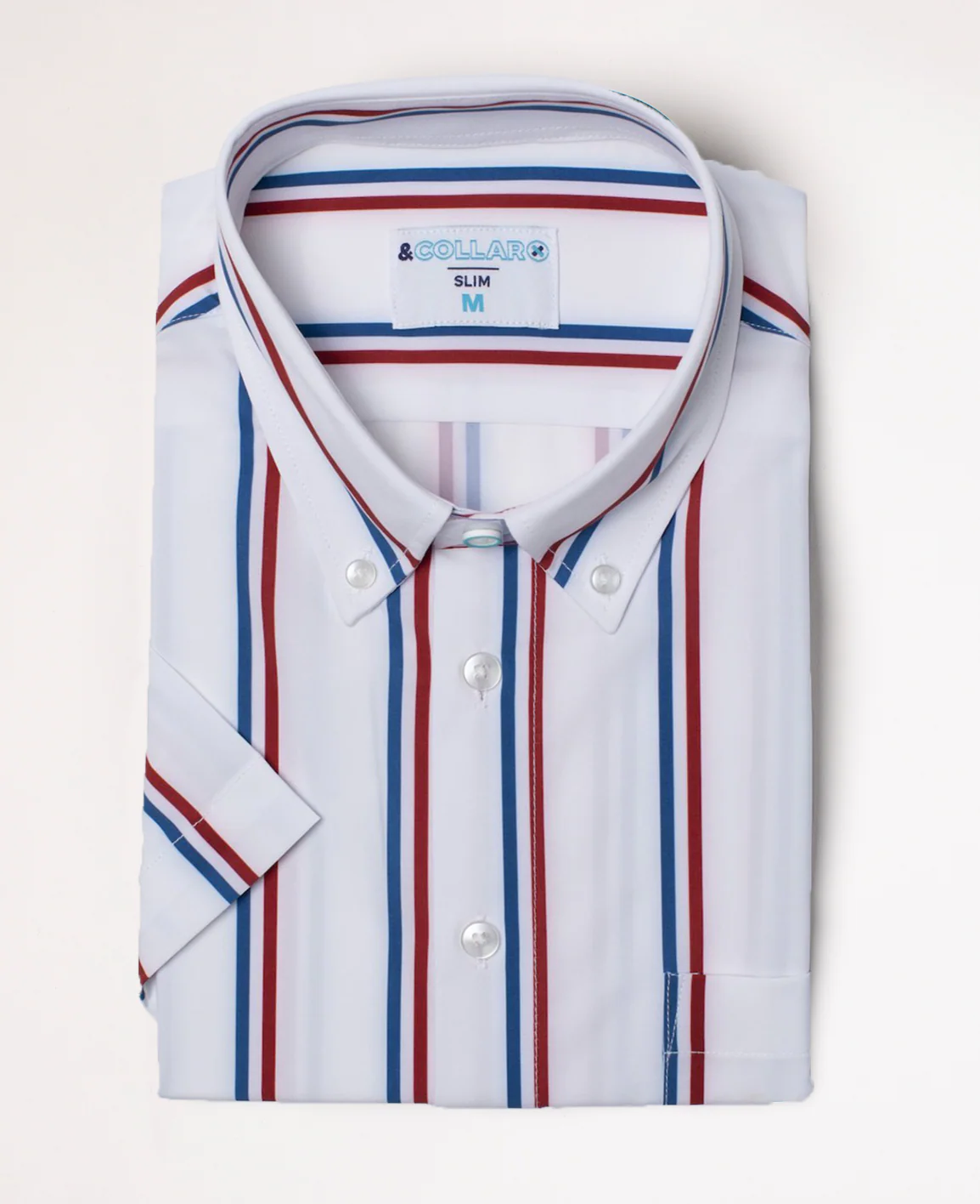 Range Shirt - White w/ Blue and Red Pinstripes