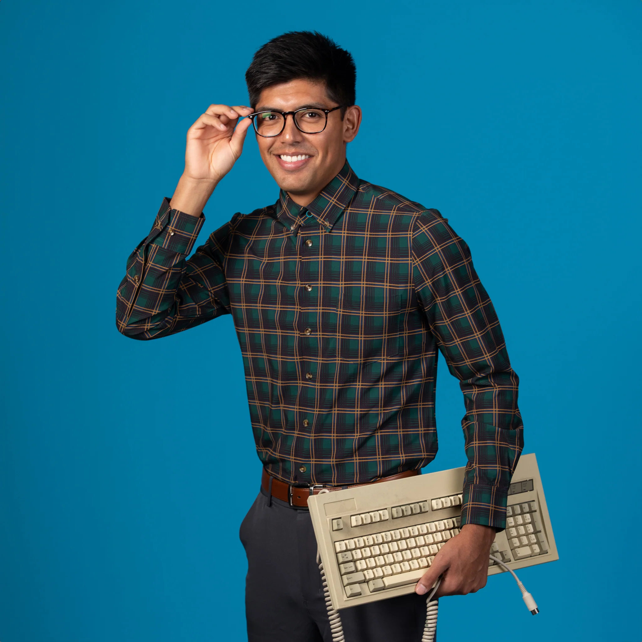 Range Shirt - Forest Green w/ Burnt Orange and Black Accent