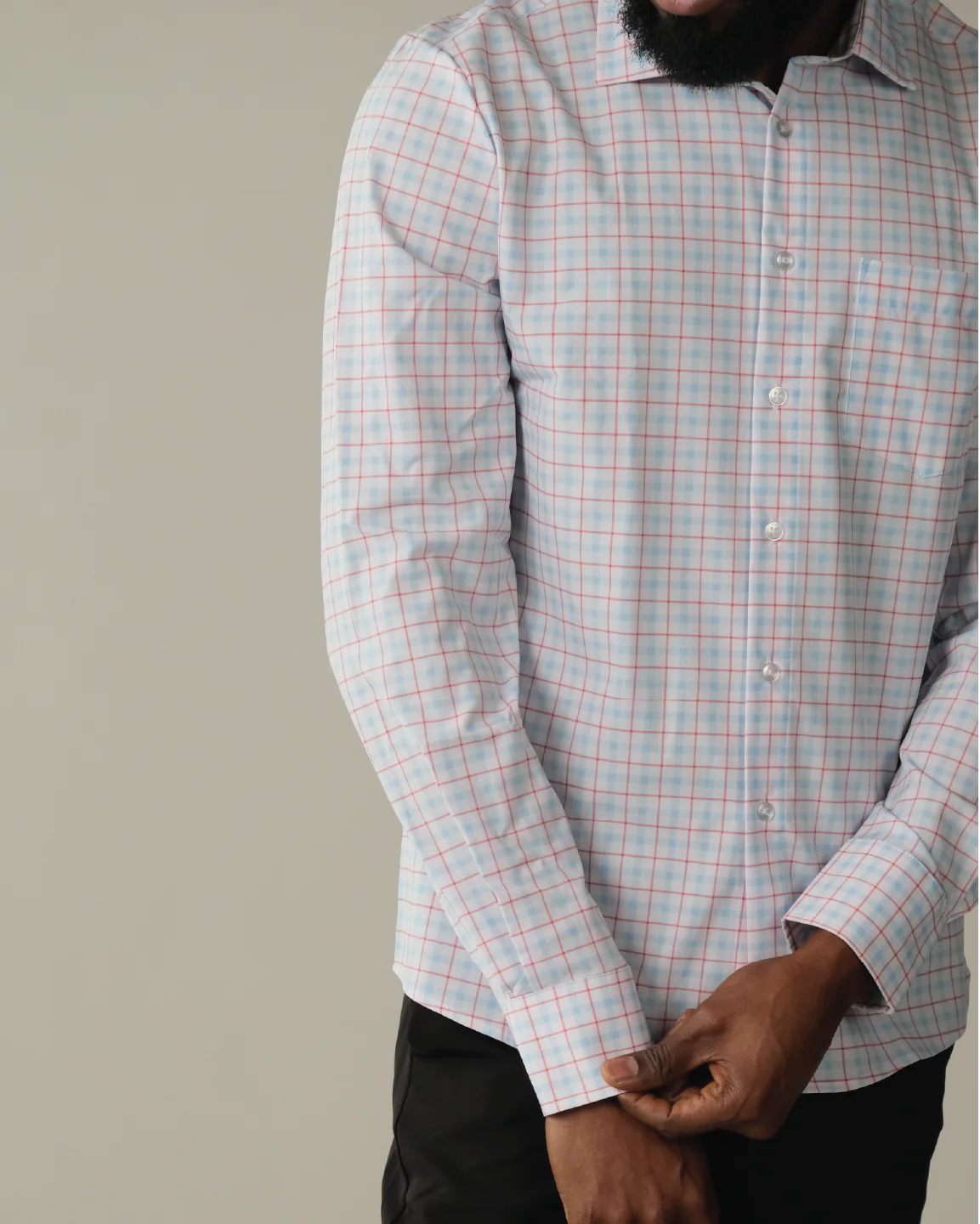 Range Shirt - White w/ Red and Blue Windowpane