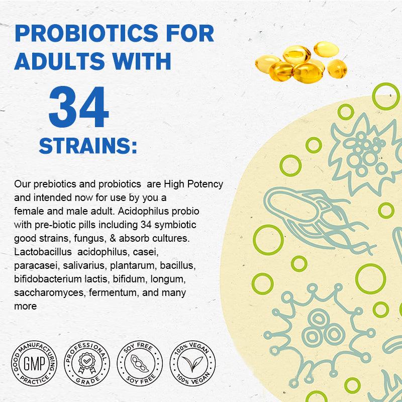 Probiotic Capsules with Prebiotics & Digestive Enzymes