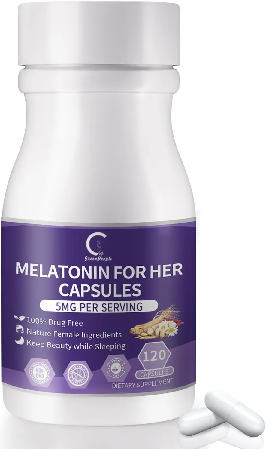 Melatonin 5mg Extra Strength | Adult Extra Strength Supplement, Sleep Aid -120 Capsules