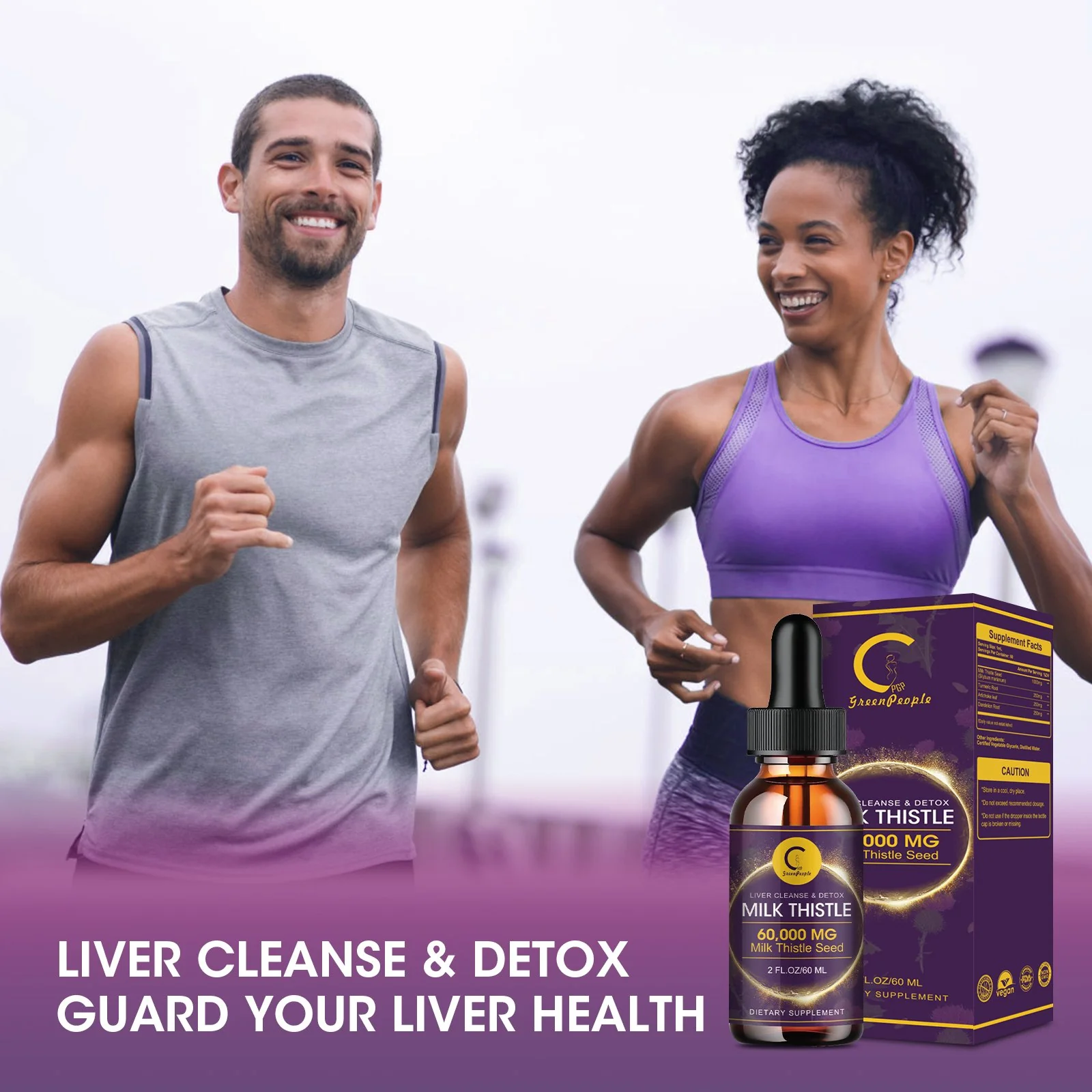 Milk Thistle Extract Drops for Liver Cleanse & Repair - 1000mg Milk Thistle Supplement with Turmeric, Artichoke and Dandelion Root, 4-in-1 High Potency Herbal Tincture, Vegan, Non-GMO, 2.1 FL OZ