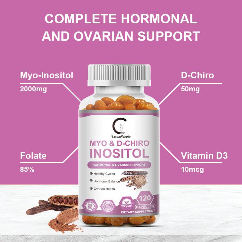 Myo-Inositol and D-Chiro Inositol Softgels Capsules with Folate and Vitamin D（120 Pcs）