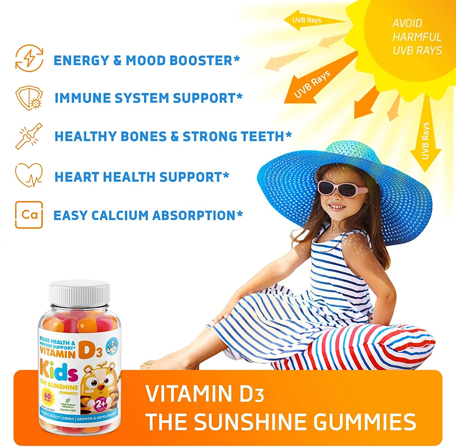 Vitamin D Gummies For Kids & Adults (2 pack) free gift