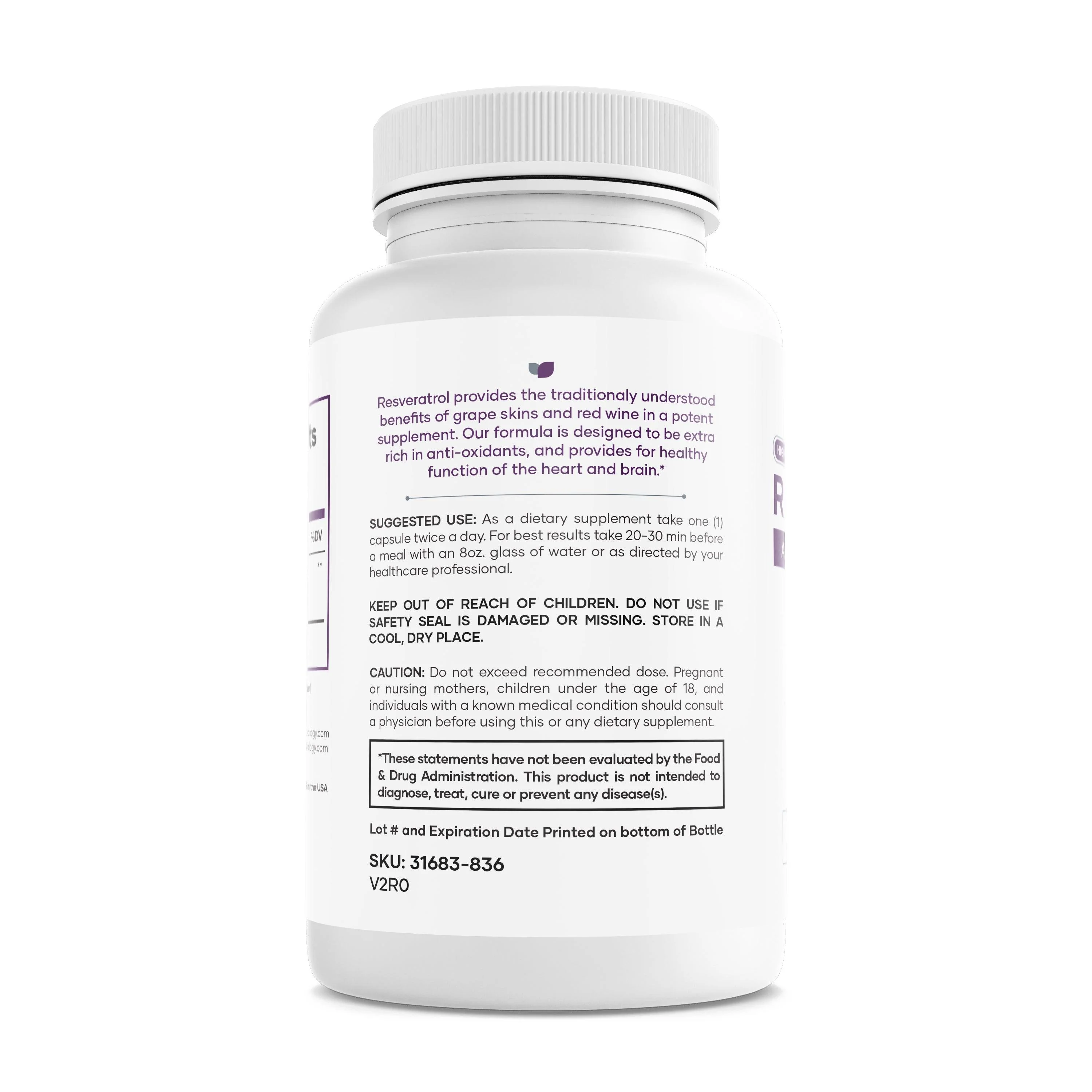 Resveratrol 600 Mg - High Potency Antioxidant Formula