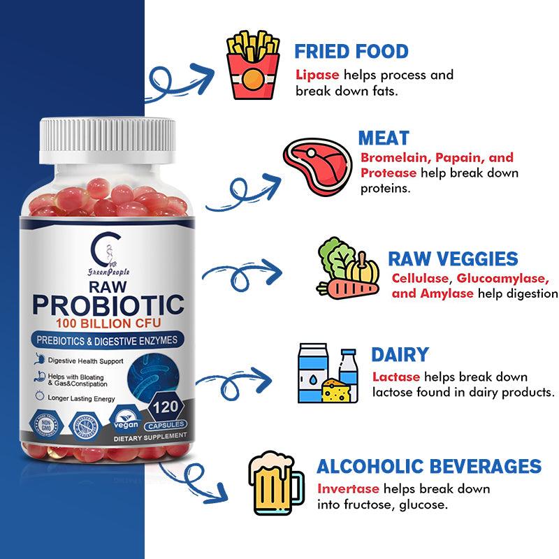 Probiotic Capsules with Prebiotics & Digestive Enzymes
