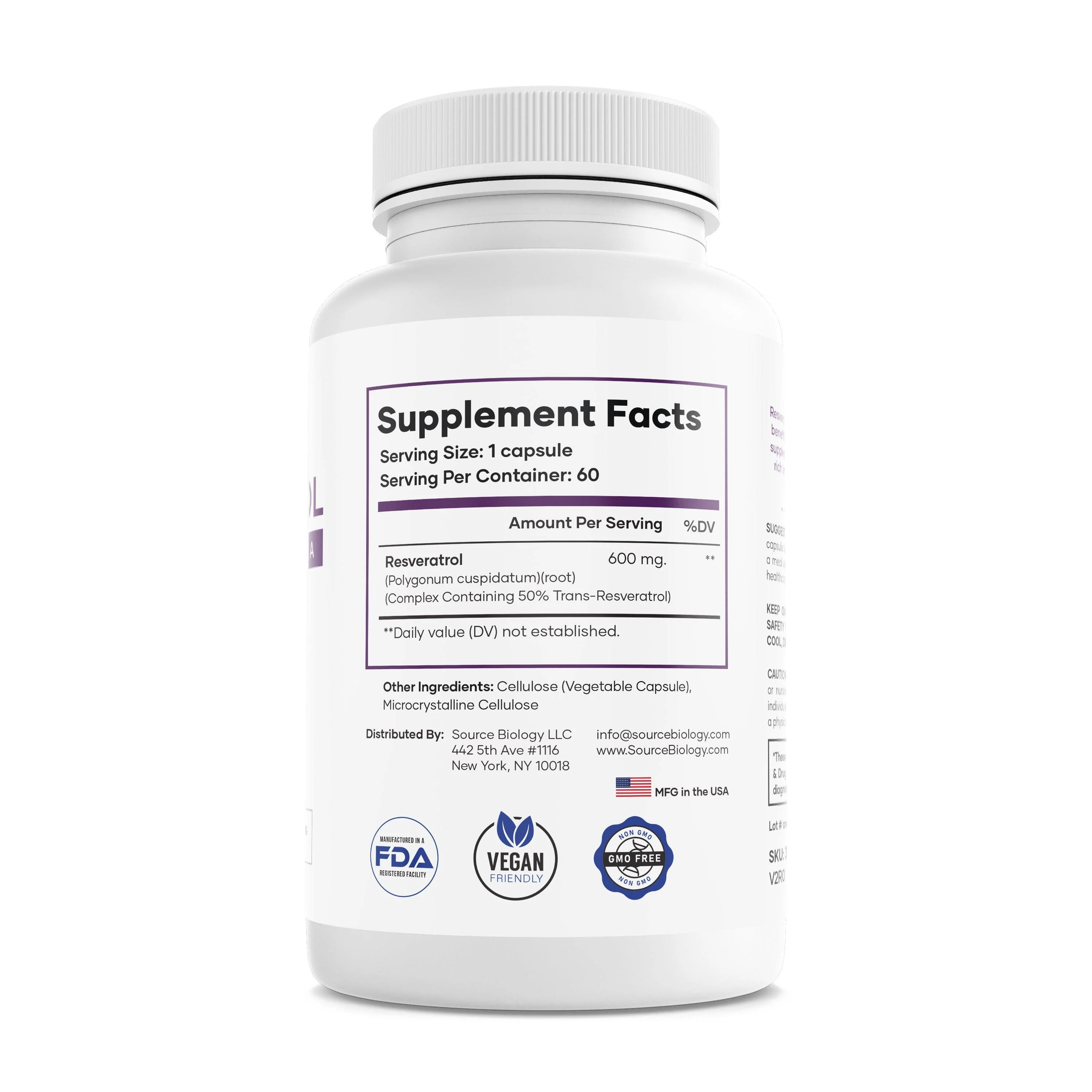 Resveratrol 600 Mg - High Potency Antioxidant Formula