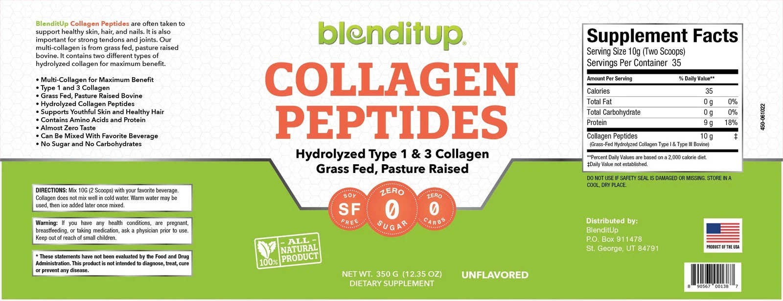 Grass-Fed Collagen Peptides Powder (Plain)