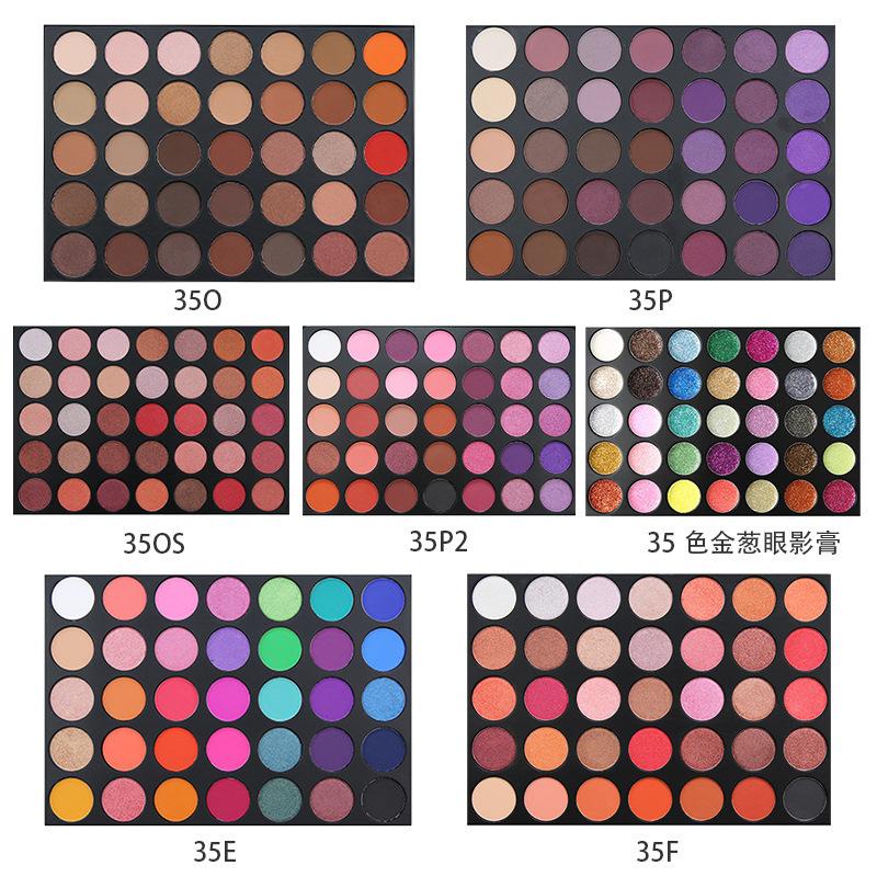 ES11 35 Color Eye Shadow Makeup Shimmer Matte Earth Color Eye Shadow Plate Ins Sequins Glitter Beauty Wholesale