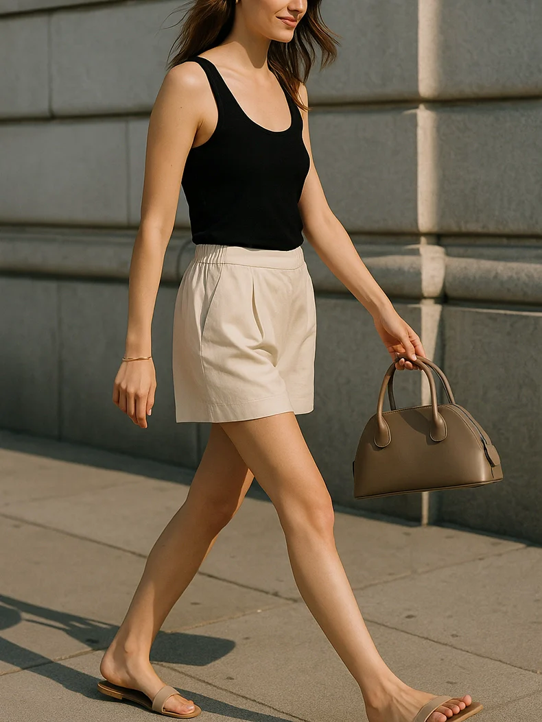 Elegant Taupe Leather Handbag – Dual Carry Top Handle & Crossbody