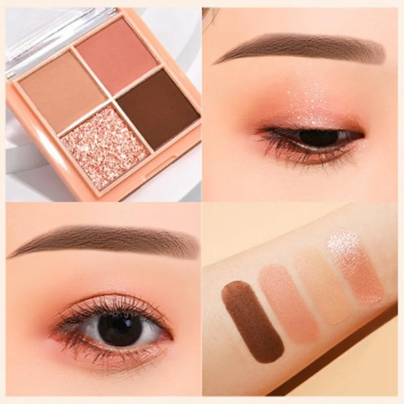 ES12 4 Color Eyeshadow Small Kit Ins Earth Color Four Grid Eye Shadow Plate Portable Models