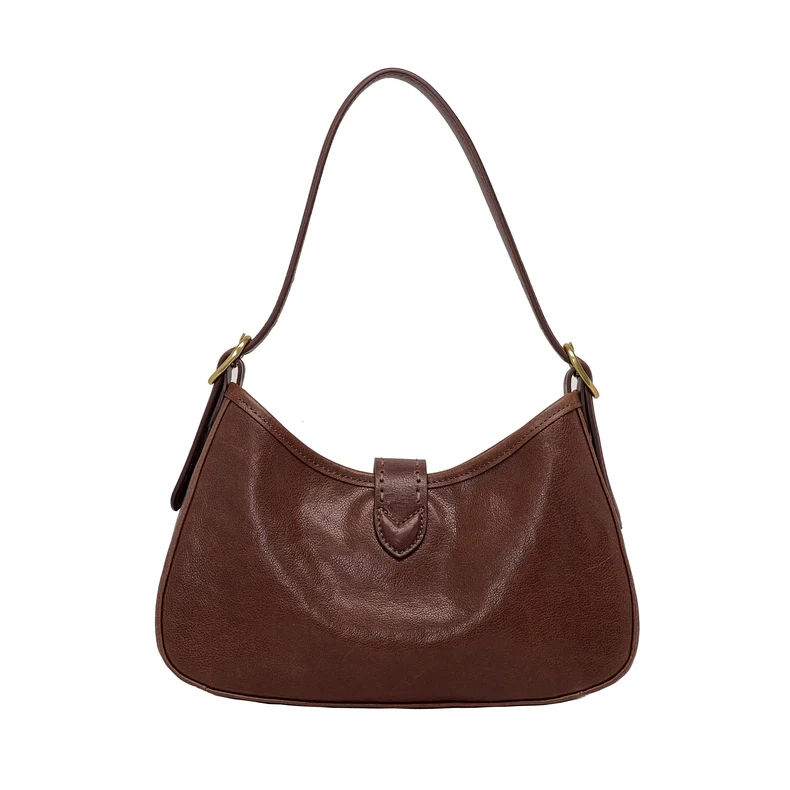 Mini Hobo Lock Bag in Vintage Brown – Shoulder & Underarm Carry
