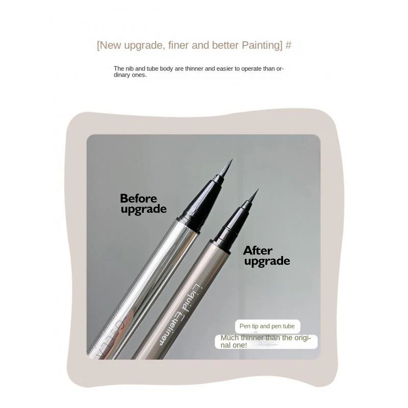 EL10 Small Silver Tube String Color Liquid Eyeliner Naturally Waterproof Quick-Drying Not Easy to Smudge Simulation Lower Eyelash Eyeliner