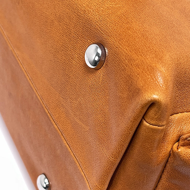 Vintage Saddle Hobo Shoulder Bag – Brown Leather Slouch Bag with Side Pockets