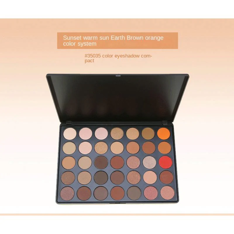 ES11 35 Color Eye Shadow Makeup Shimmer Matte Earth Color Eye Shadow Plate Ins Sequins Glitter Beauty Wholesale