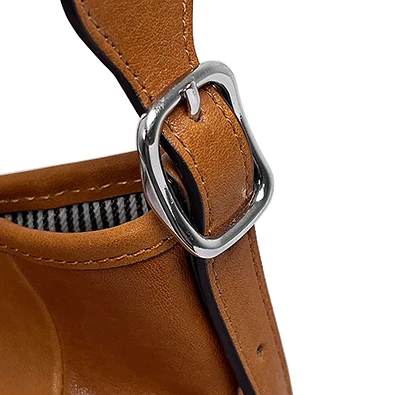 Vintage Saddle Hobo Shoulder Bag – Brown Leather Slouch Bag with Side Pockets