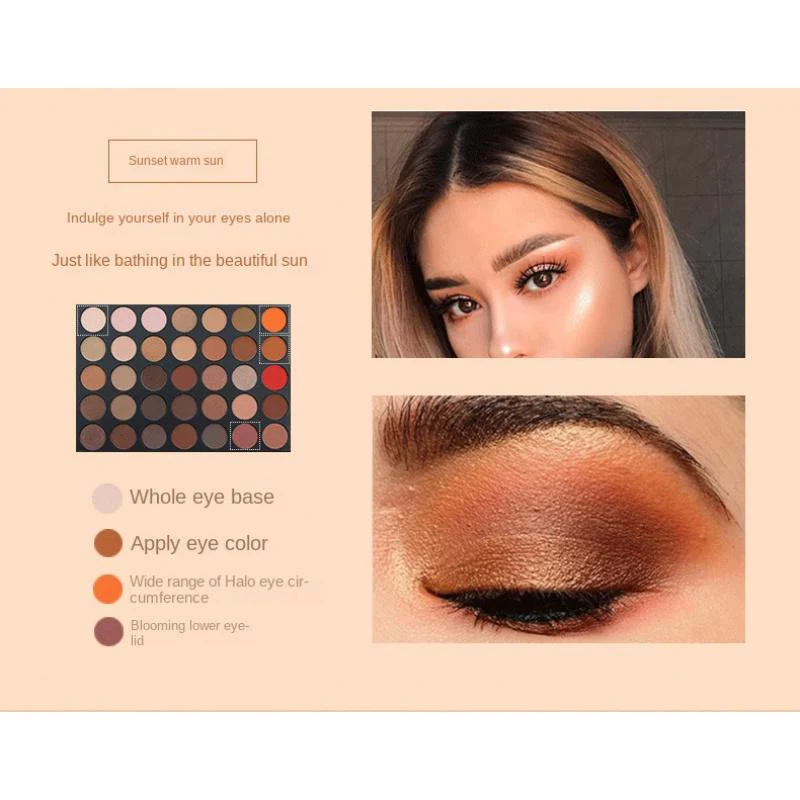 ES11 35 Color Eye Shadow Makeup Shimmer Matte Earth Color Eye Shadow Plate Ins Sequins Glitter Beauty Wholesale