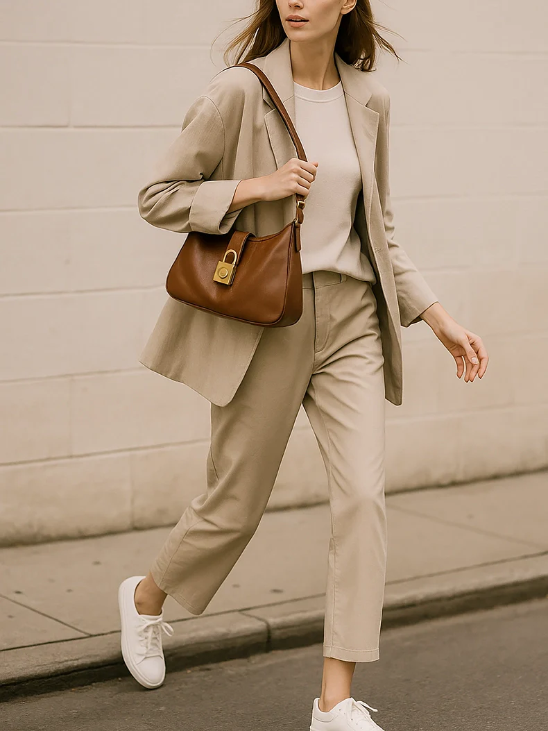 Mini Hobo Lock Bag in Vintage Brown – Shoulder & Underarm Carry