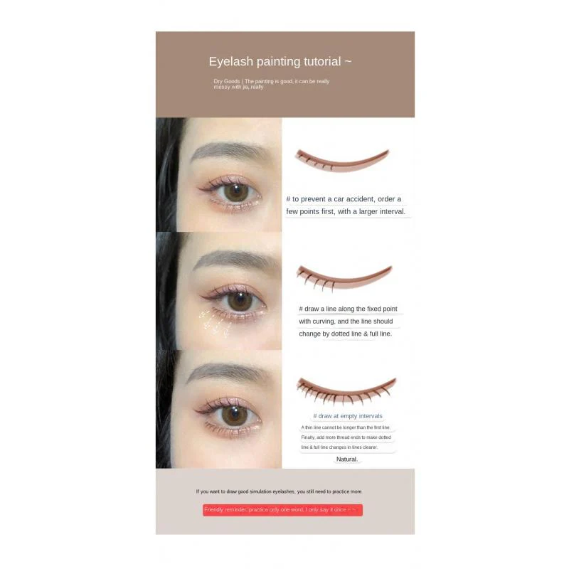 EL10 Small Silver Tube String Color Liquid Eyeliner Naturally Waterproof Quick-Drying Not Easy to Smudge Simulation Lower Eyelash Eyeliner