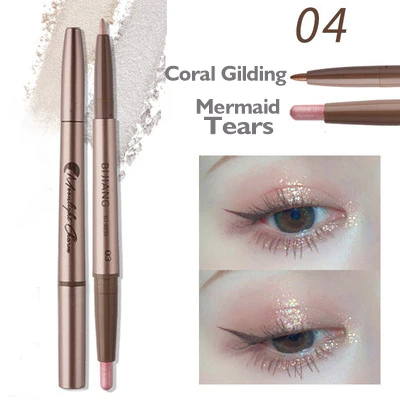 HL01 Phantom Moonlight Double-Headed Eye Shadow Pen Pearlescent White Open Inner Eye Corner Highlight Brightening Eye Makeup Pen