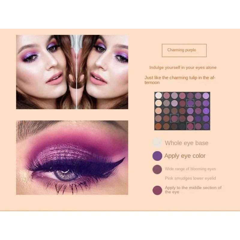 ES11 35 Color Eye Shadow Makeup Shimmer Matte Earth Color Eye Shadow Plate Ins Sequins Glitter Beauty Wholesale