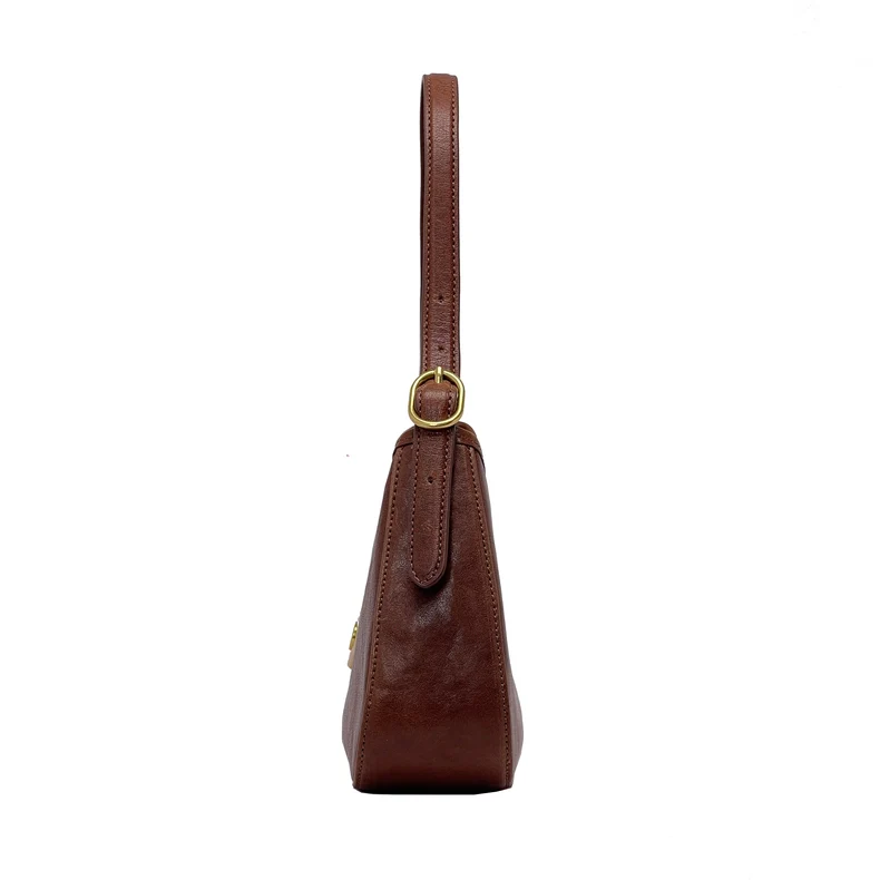 Mini Hobo Lock Bag in Vintage Brown – Shoulder & Underarm Carry