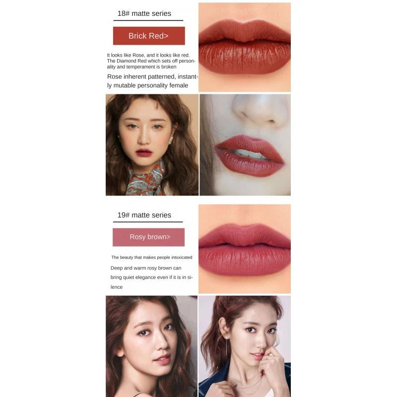 LS01 Pumpkin Color Matte Lipstick Matte Color Portable Six Pack Hard Box Beauty Makeup