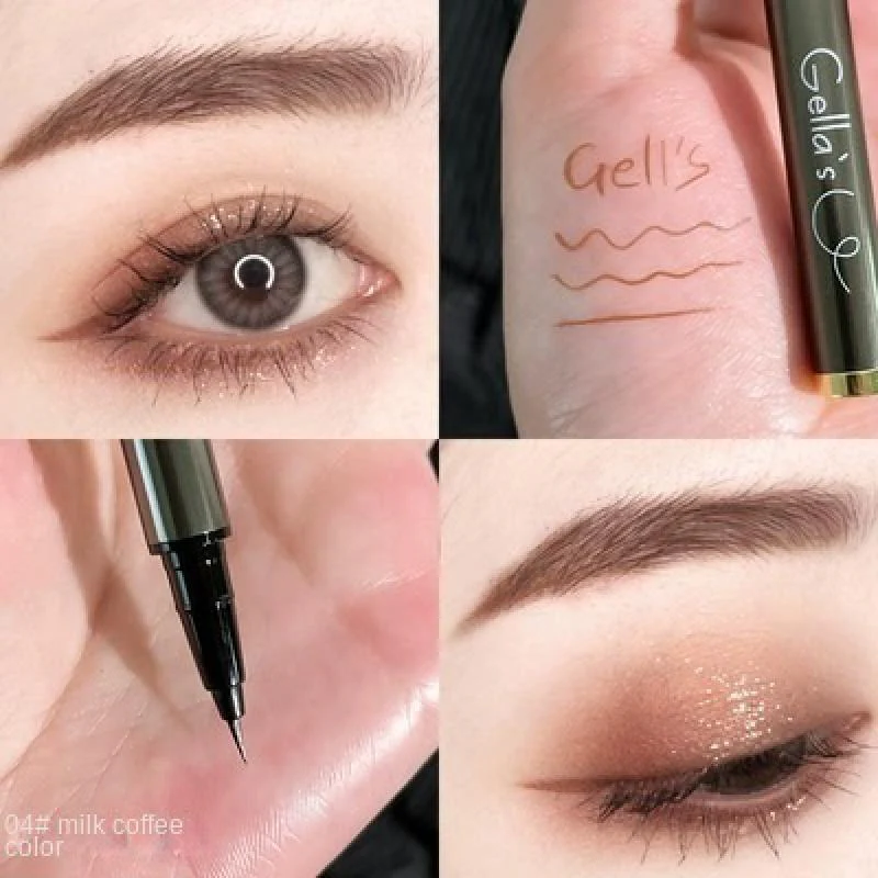 EL10 Small Silver Tube String Color Liquid Eyeliner Naturally Waterproof Quick-Drying Not Easy to Smudge Simulation Lower Eyelash Eyeliner