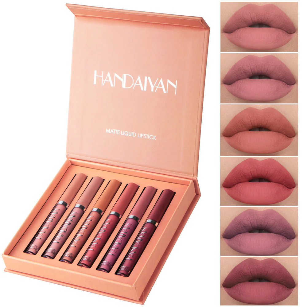 LS05 No Stain on Cup Liquid Lipstick 6 PCs Lip Gloss Lip Glaze Set