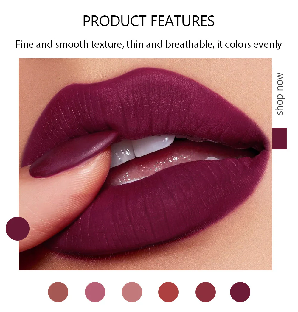 LS03 Hot Sale 6 Colors Matte Finish Lipstick Lip Balm