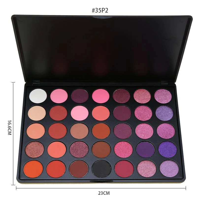 ES11 35 Color Eye Shadow Makeup Shimmer Matte Earth Color Eye Shadow Plate Ins Sequins Glitter Beauty Wholesale