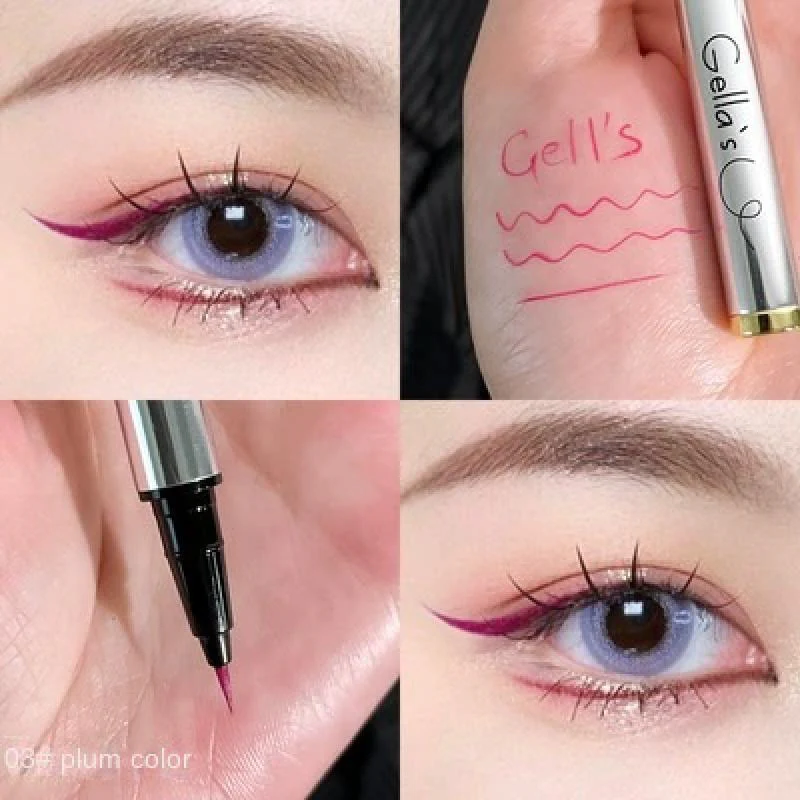 EL10 Small Silver Tube String Color Liquid Eyeliner Naturally Waterproof Quick-Drying Not Easy to Smudge Simulation Lower Eyelash Eyeliner