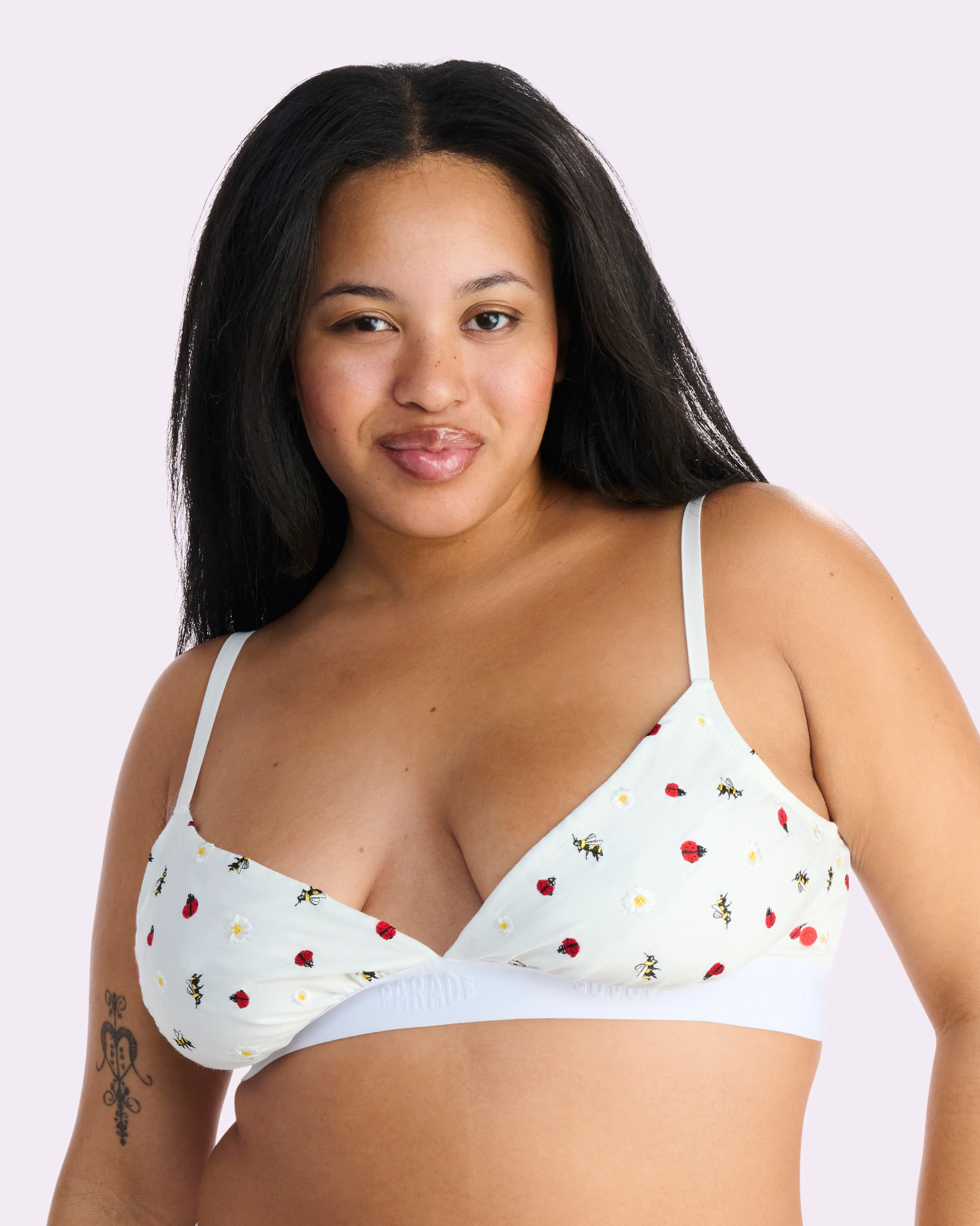 Parade Poplin Triangle Bralette | Parade Poplin (Garden Embroidery)