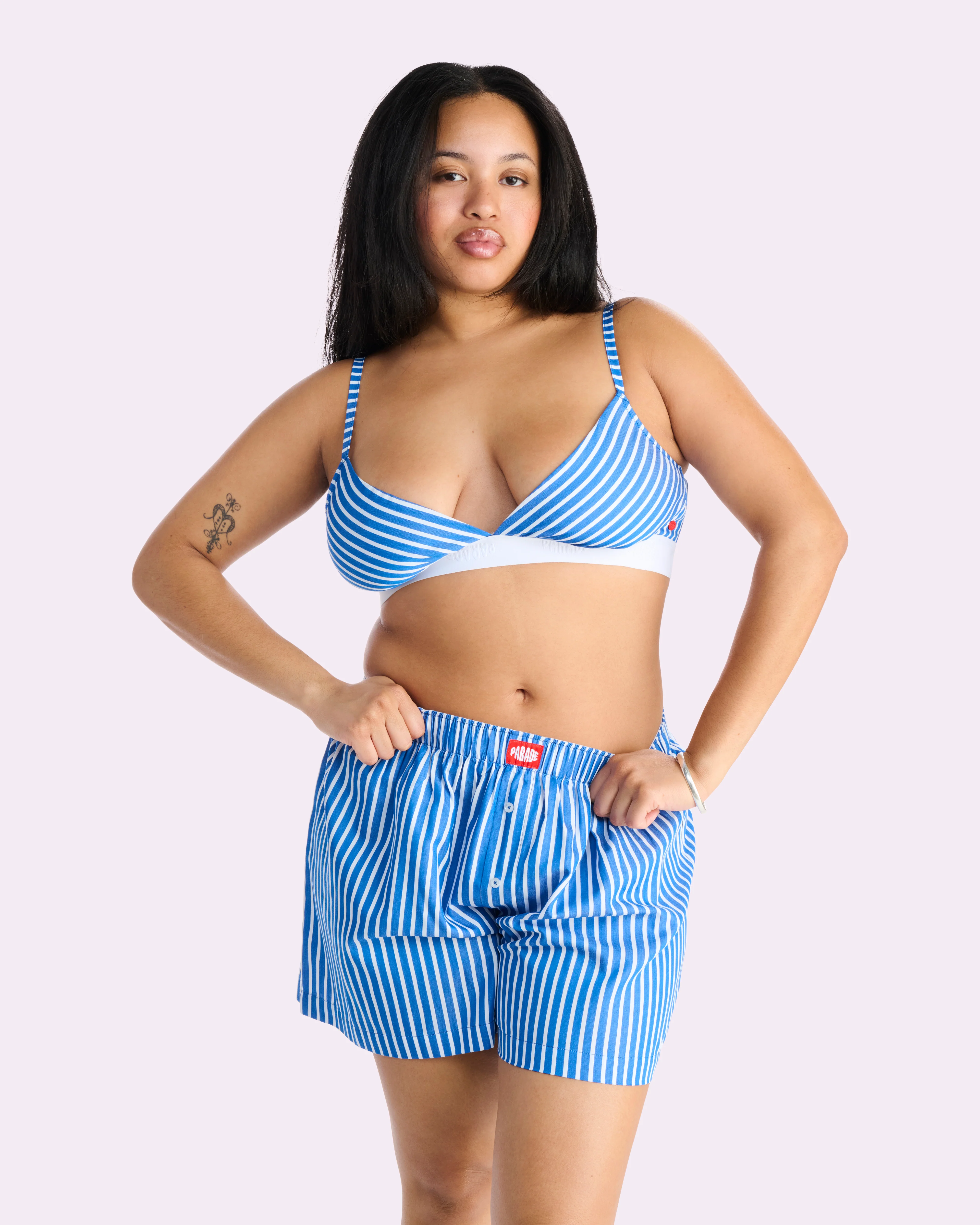 Parade Poplin Triangle Bralette | Parade Poplin (Paradise Stripe)